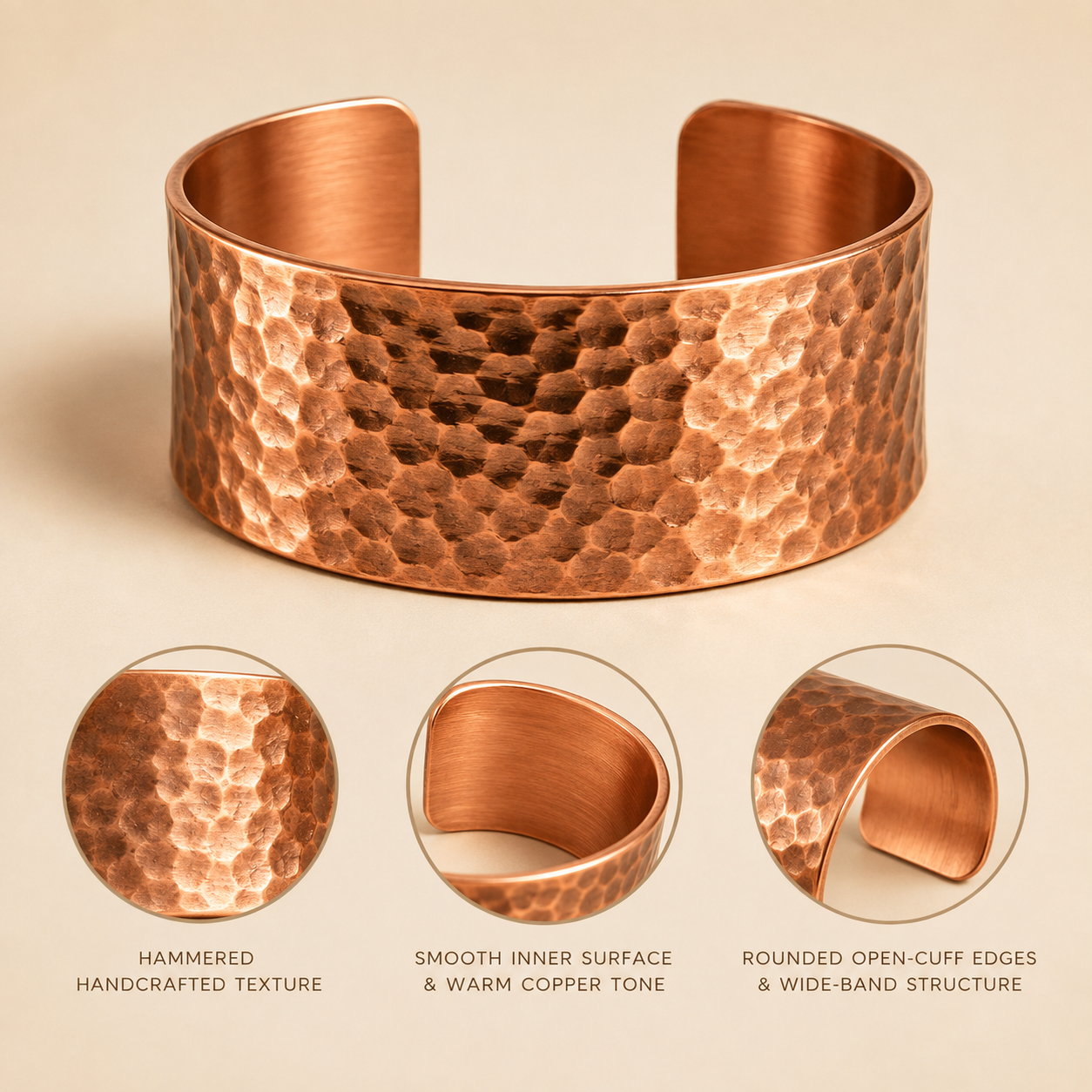 Westmerry® Heritage Hammered Copper Cuff Bracelet