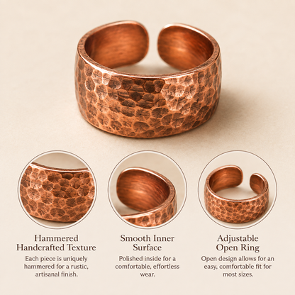 Westmerry® Heritage Hammered Copper Open Ring