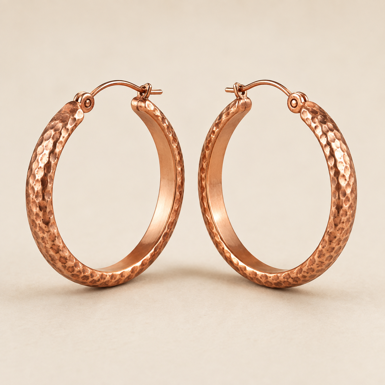 Westmerry® Heritage Textured Copper Hoop Earrings