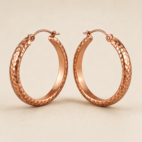 Westmerry® Heritage Textured Copper Hoop Earrings