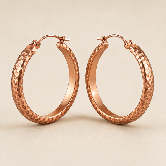 Westmerry® Heritage Textured Copper Hoop Earrings