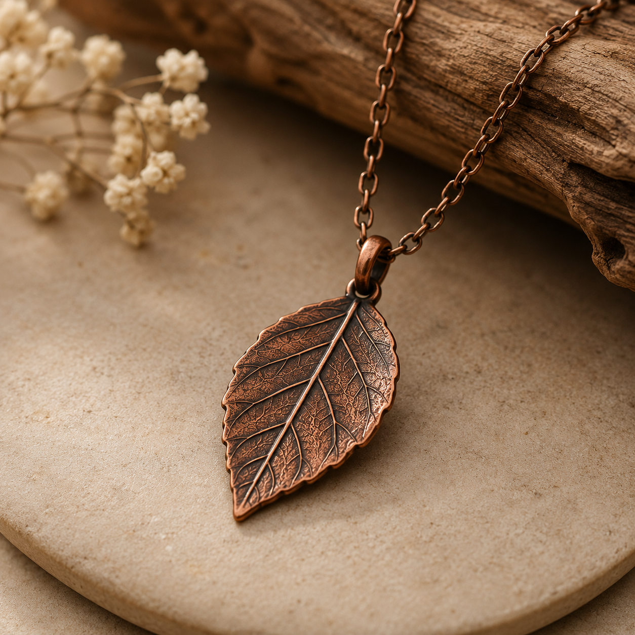 Westmerry® Botanical Leaf Copper Pendant Necklace