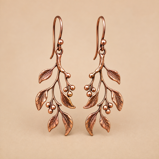 Westmerry® Botanical Branch Copper Drop Earrings