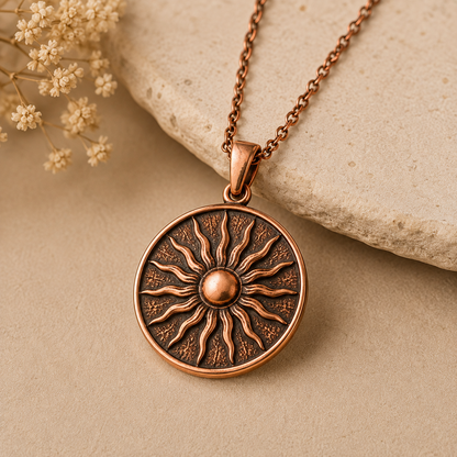 Westmerry® Sunburst Pure Copper Pendant Necklace