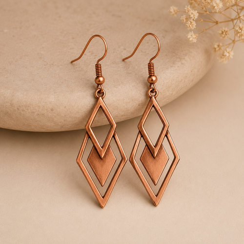 Westmerry® Geometric Copper Drop Earrings